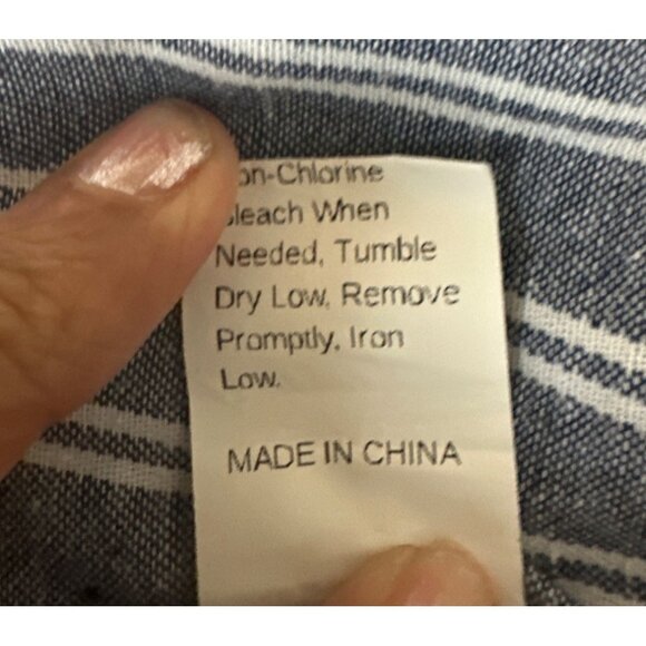 Shein Size Small Casual Short Shorts Loose Fit Elastic Waist Blue/White Stripe - Picture 12 of 12